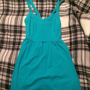 Turquoise sweetheart neckline sundress